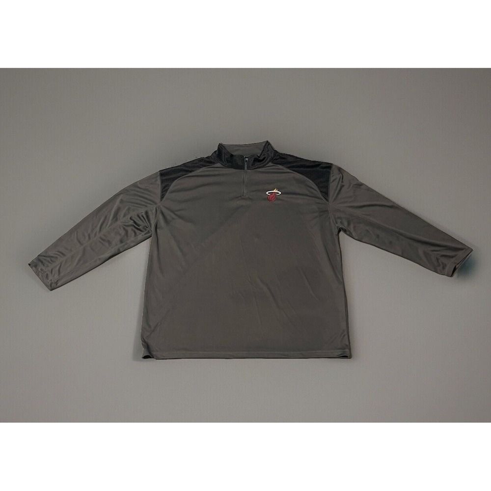 NBA Miami Heat Pullover Men's 3XL Jacket TX3 Cool Gray Long Sleeve 1/4 Zip